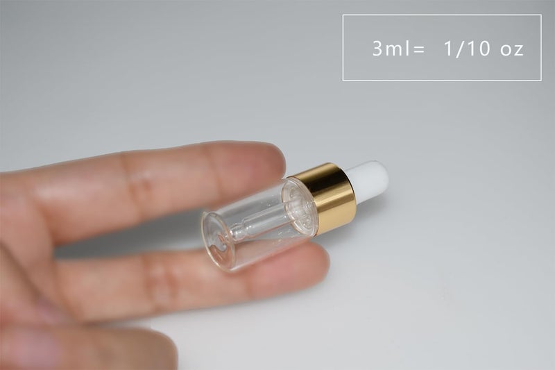 Hustar Small Dropper Bottle, 10pcs 3ml Mini Sample Dropper Bottles Mini Makeup Containers for Travel Liquids Tiny Glass - Image 4